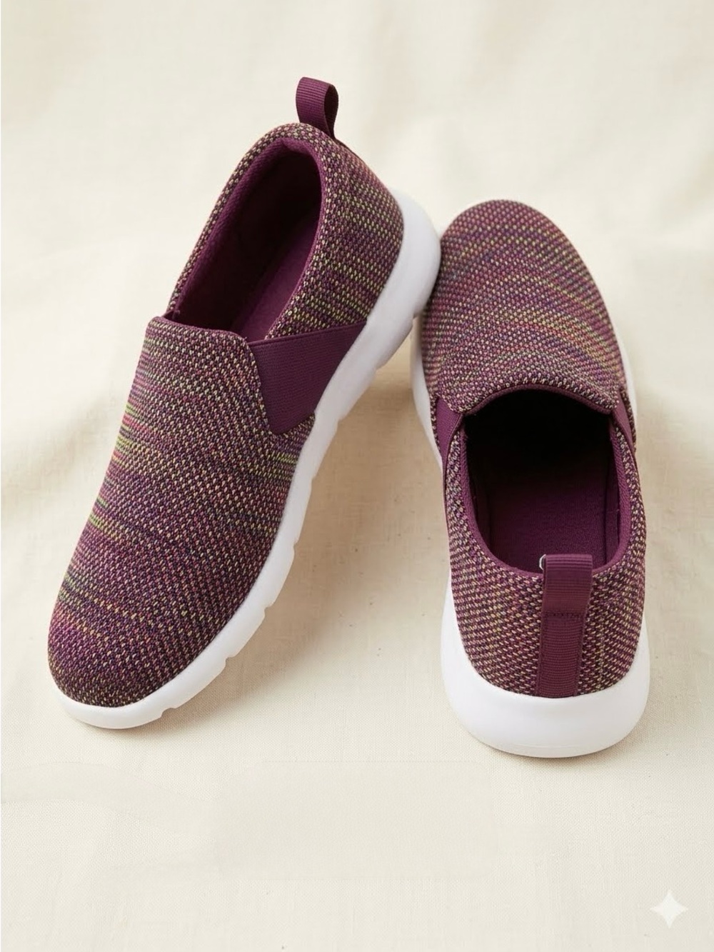 Everywear women’s Slip-On Casual Shoes Woven Fabric Lightweight Purple US 8